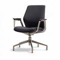 Chaise de bureau en tissu noir avec accoudoirs en aluminium 60 x 60 x 90cm