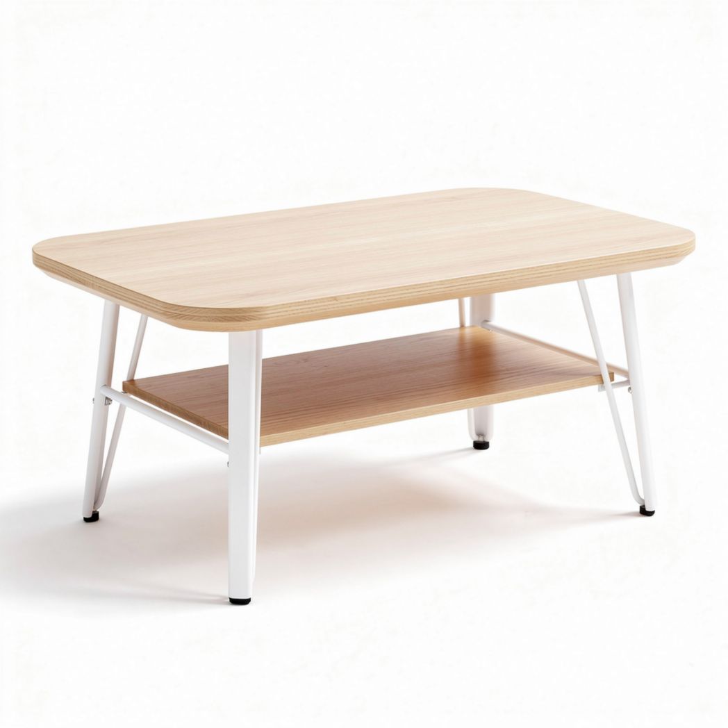 Table basse en bois avec étagère inférieure dimensions 120 x 60 x 45cm