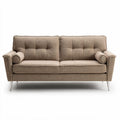 Canapé en tissu beige dimensions 180 x 85 x 75 cm avec coussins latéraux