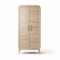 Armoire en bois de chêne clair avec portes doubles et pieds en métal 80 x 40 x 180cm