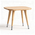 Table carrée en bois de bambou naturel 60 x 60 x 45cm avec pieds en métal