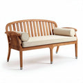 Banc en bois avec coussins en lin pour extérieur 160 x 70 x 80cm