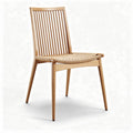 Chaise en bois avec assise en rotin pour intérieur et extérieur 45 x 45 x 85cm