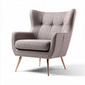 Fauteuil en tissu beige avec structure en métal cuivré dimensions 80 x 80 x 90cm
