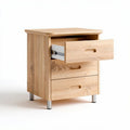 Table de chevet en bois avec 3 tiroirs coloris chêne dimension 50 x 40 x 60cm